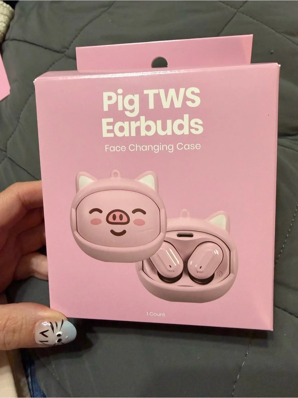 Pink Pig TWS Wireless Earbuds with Face Changing Case